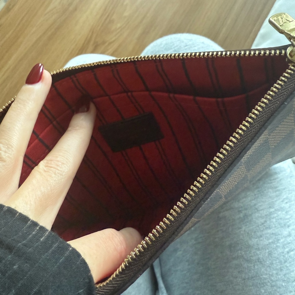 LV Checkered Brown Clutch - Picture 3 of 4